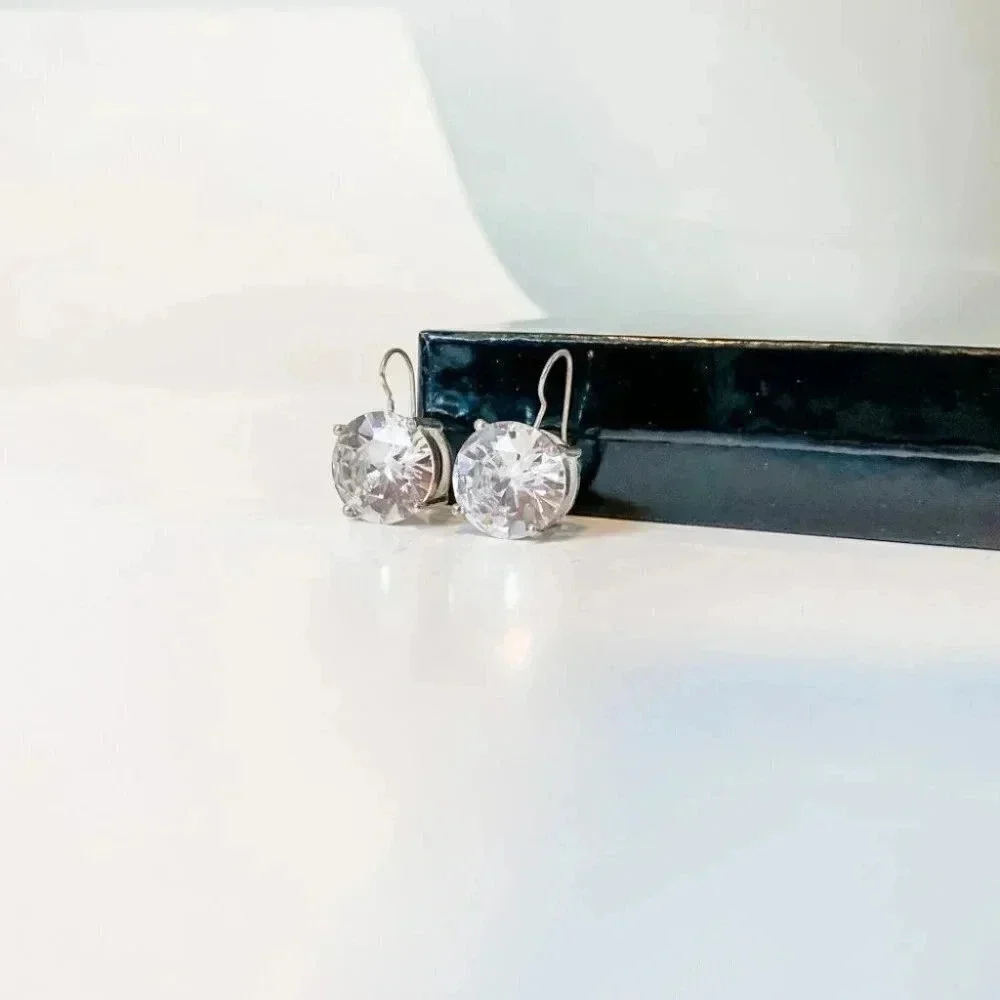 Big Bling Faux Diamond Earrings - Picture 11 of 12